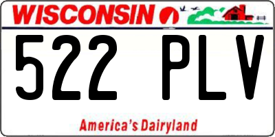 WI license plate 522PLV