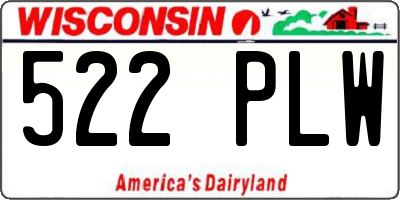 WI license plate 522PLW