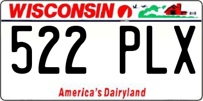 WI license plate 522PLX
