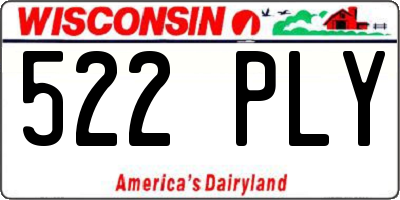 WI license plate 522PLY