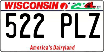 WI license plate 522PLZ