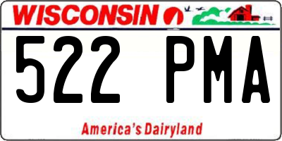 WI license plate 522PMA