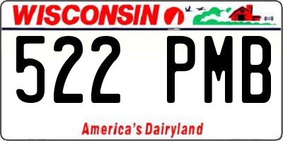 WI license plate 522PMB