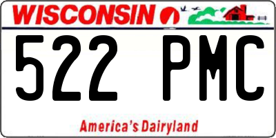 WI license plate 522PMC