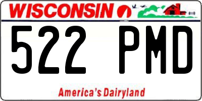 WI license plate 522PMD