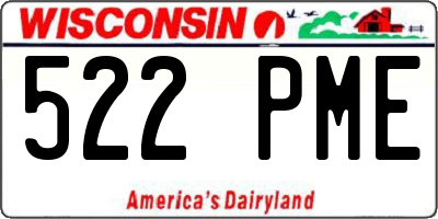 WI license plate 522PME