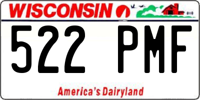 WI license plate 522PMF