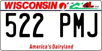 WI license plate 522PMJ