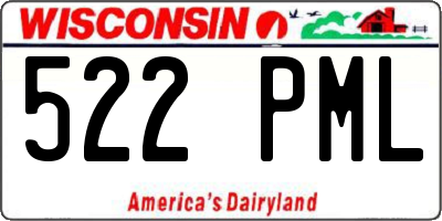 WI license plate 522PML