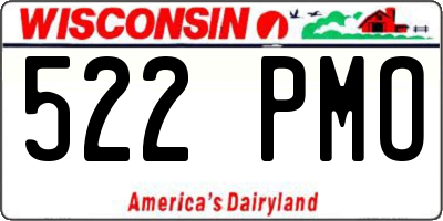 WI license plate 522PMO
