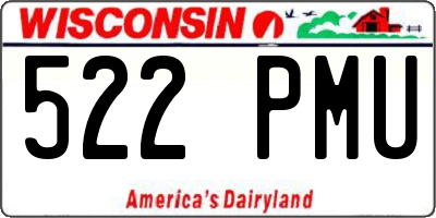 WI license plate 522PMU