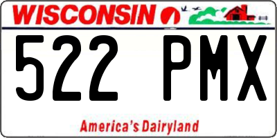 WI license plate 522PMX
