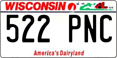 WI license plate 522PNC