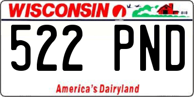 WI license plate 522PND