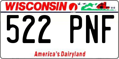 WI license plate 522PNF