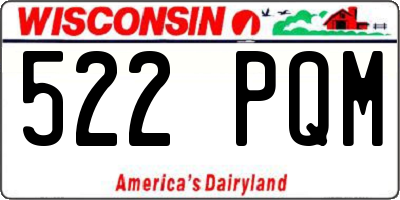 WI license plate 522PQM