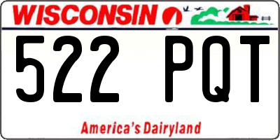 WI license plate 522PQT
