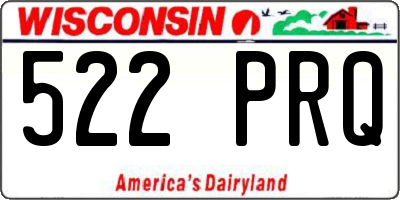 WI license plate 522PRQ
