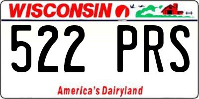 WI license plate 522PRS