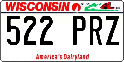 WI license plate 522PRZ