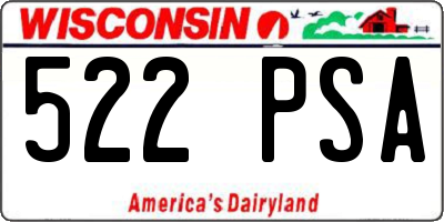 WI license plate 522PSA
