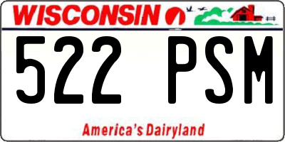 WI license plate 522PSM