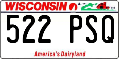 WI license plate 522PSQ