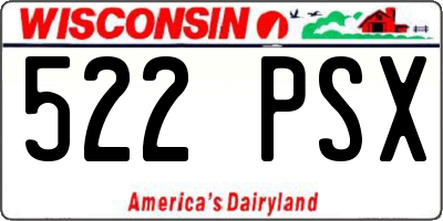 WI license plate 522PSX