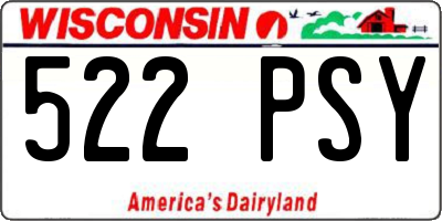 WI license plate 522PSY
