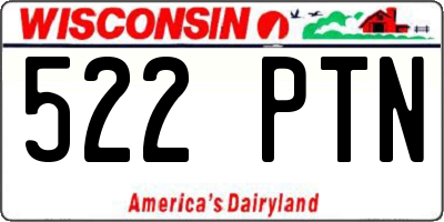 WI license plate 522PTN