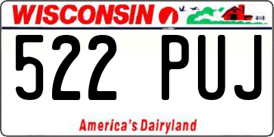 WI license plate 522PUJ