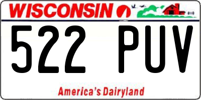 WI license plate 522PUV