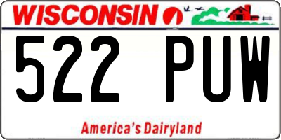 WI license plate 522PUW