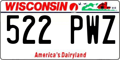 WI license plate 522PWZ