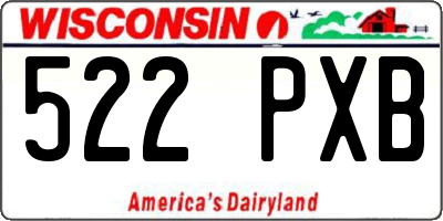 WI license plate 522PXB
