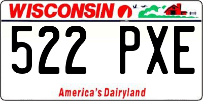 WI license plate 522PXE