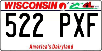 WI license plate 522PXF