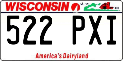 WI license plate 522PXI