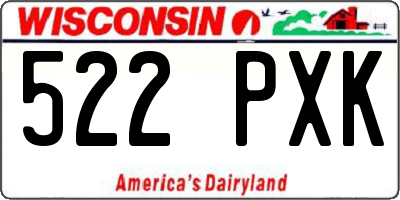 WI license plate 522PXK