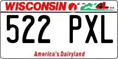 WI license plate 522PXL