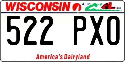 WI license plate 522PXO