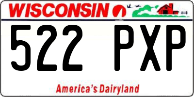 WI license plate 522PXP