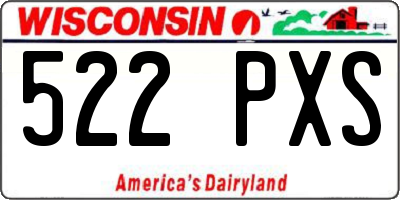 WI license plate 522PXS