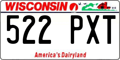 WI license plate 522PXT