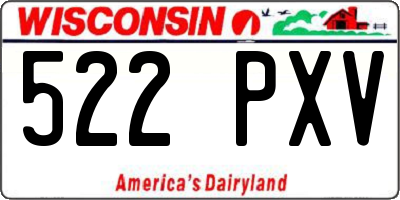 WI license plate 522PXV