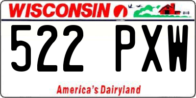 WI license plate 522PXW