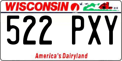 WI license plate 522PXY