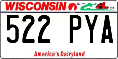 WI license plate 522PYA