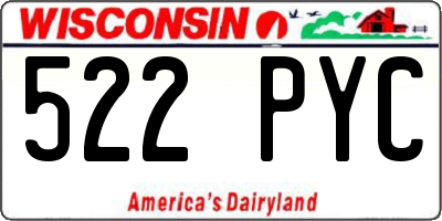 WI license plate 522PYC