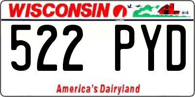 WI license plate 522PYD